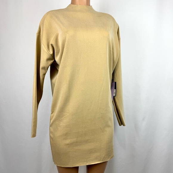 Kada NWT The Forever Funnel Neck Mini Dress Long Sleeve Lux Bodycon Stretchy - L - Picture 7 of 14